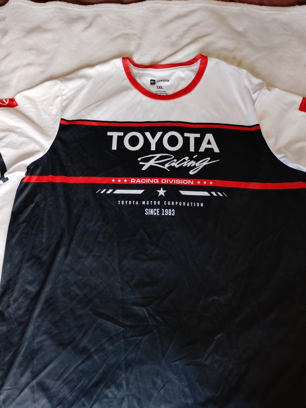 Toyota Racing Short Sleeve Crew Tee — Black, White & Red